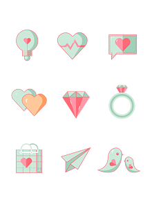 Valentines day love stickers Royalty Free Vector Image