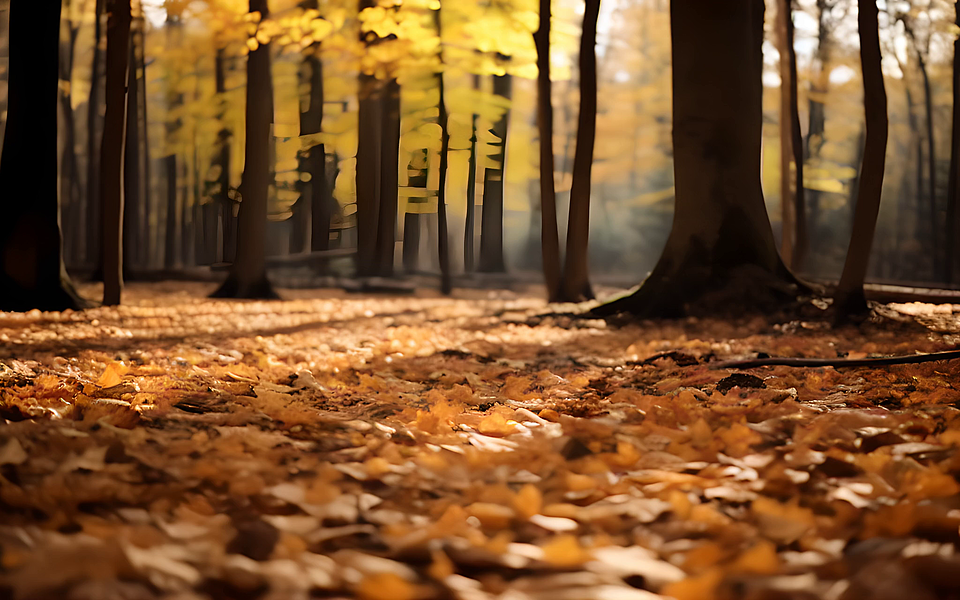 高清实拍秋天满地落叶-实拍视频-爱西西