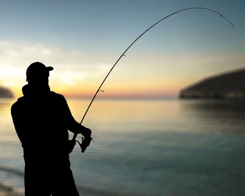 渔具钓鱼纺钓鱼线，鱼钩和引诱木制背景照片-正版商用图片01c75s-摄图新视界